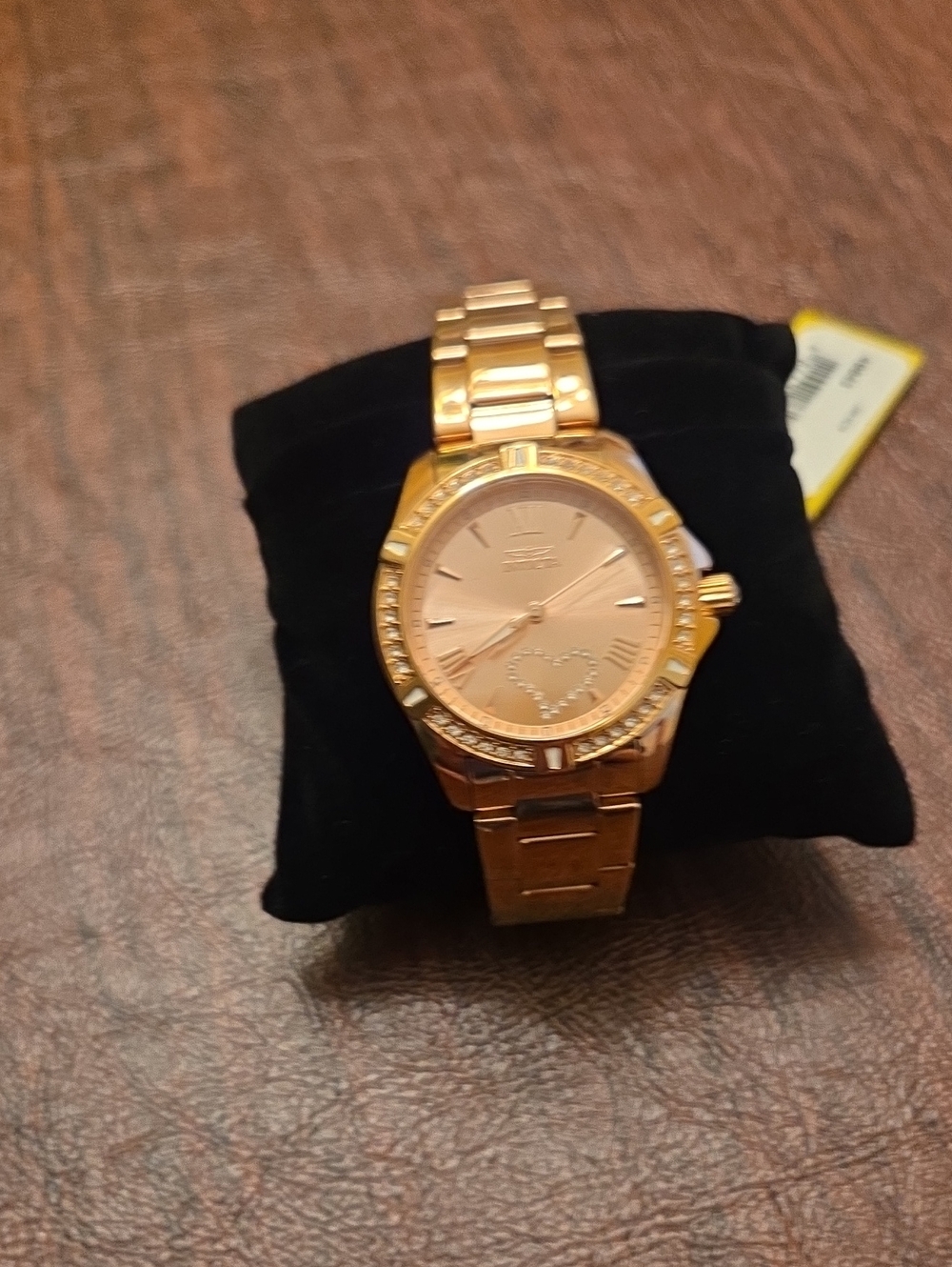Invicta Rose Gold Tone Women's Watch with Crystal Heart Accent